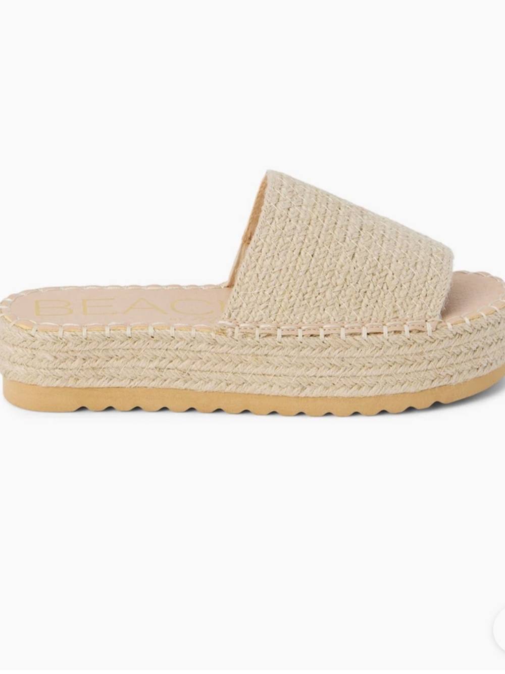 Matisse Natural Woven Espadrille Platform Slide